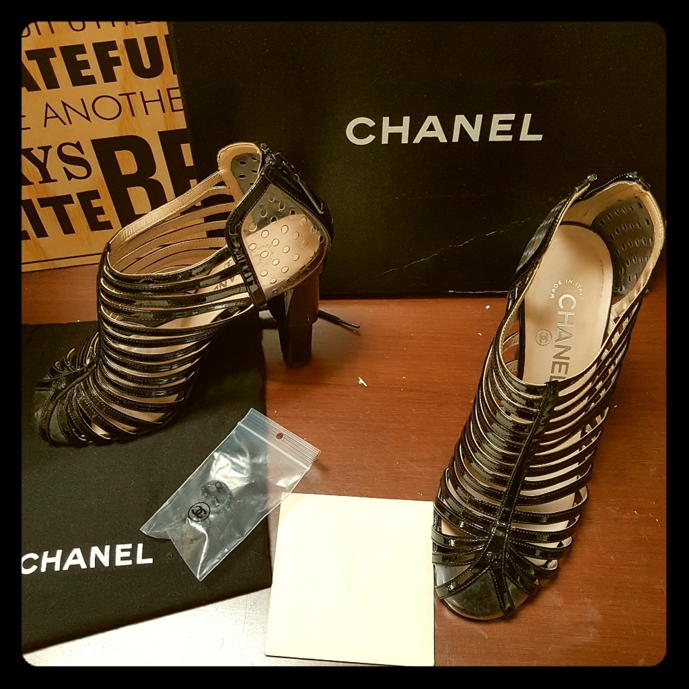 CHANEL caged heels
